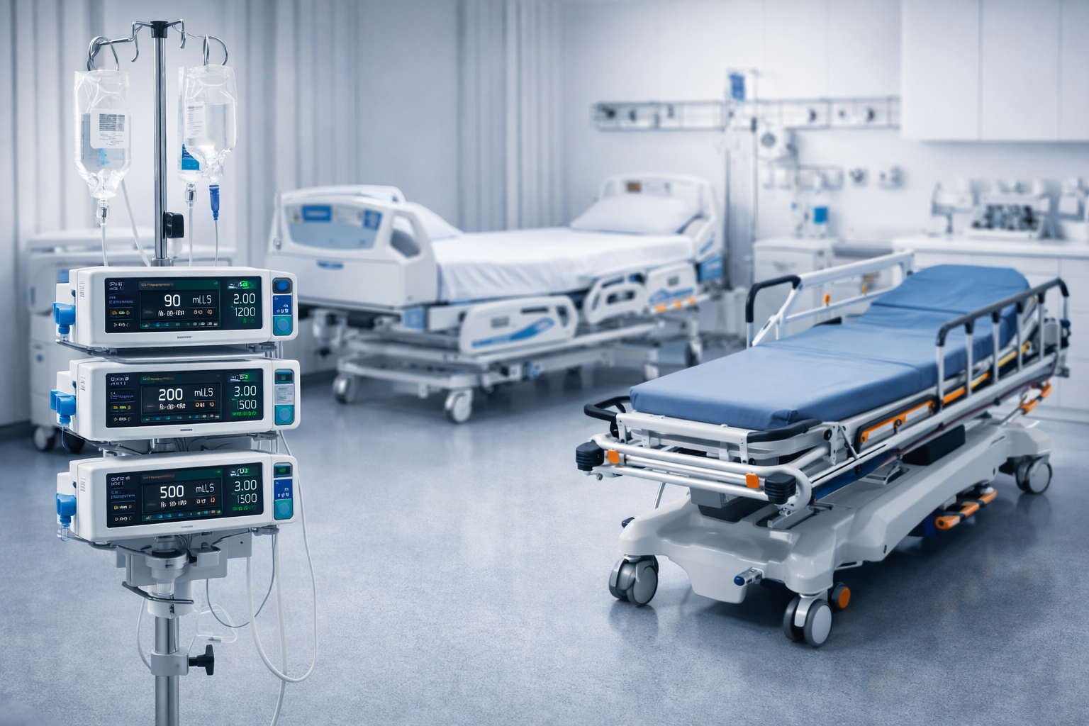 Monitor de signos vitales y equipo de hospitalización